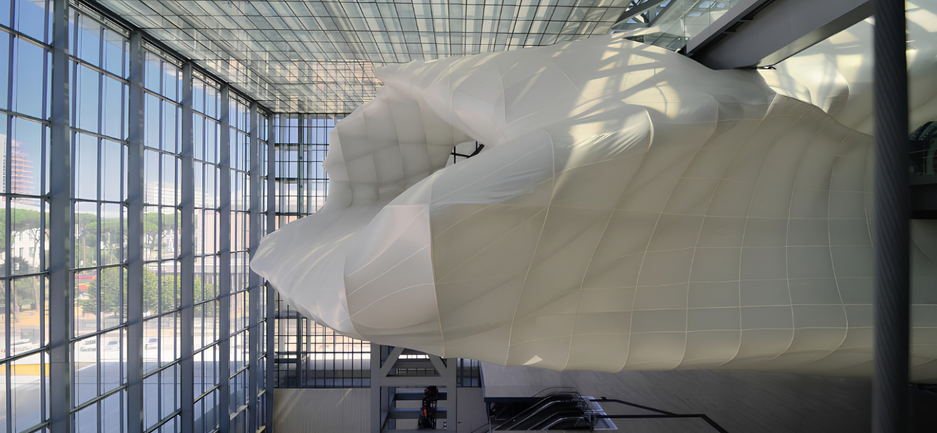 foto della nuvola di Fuksas, centro congressi di Roma