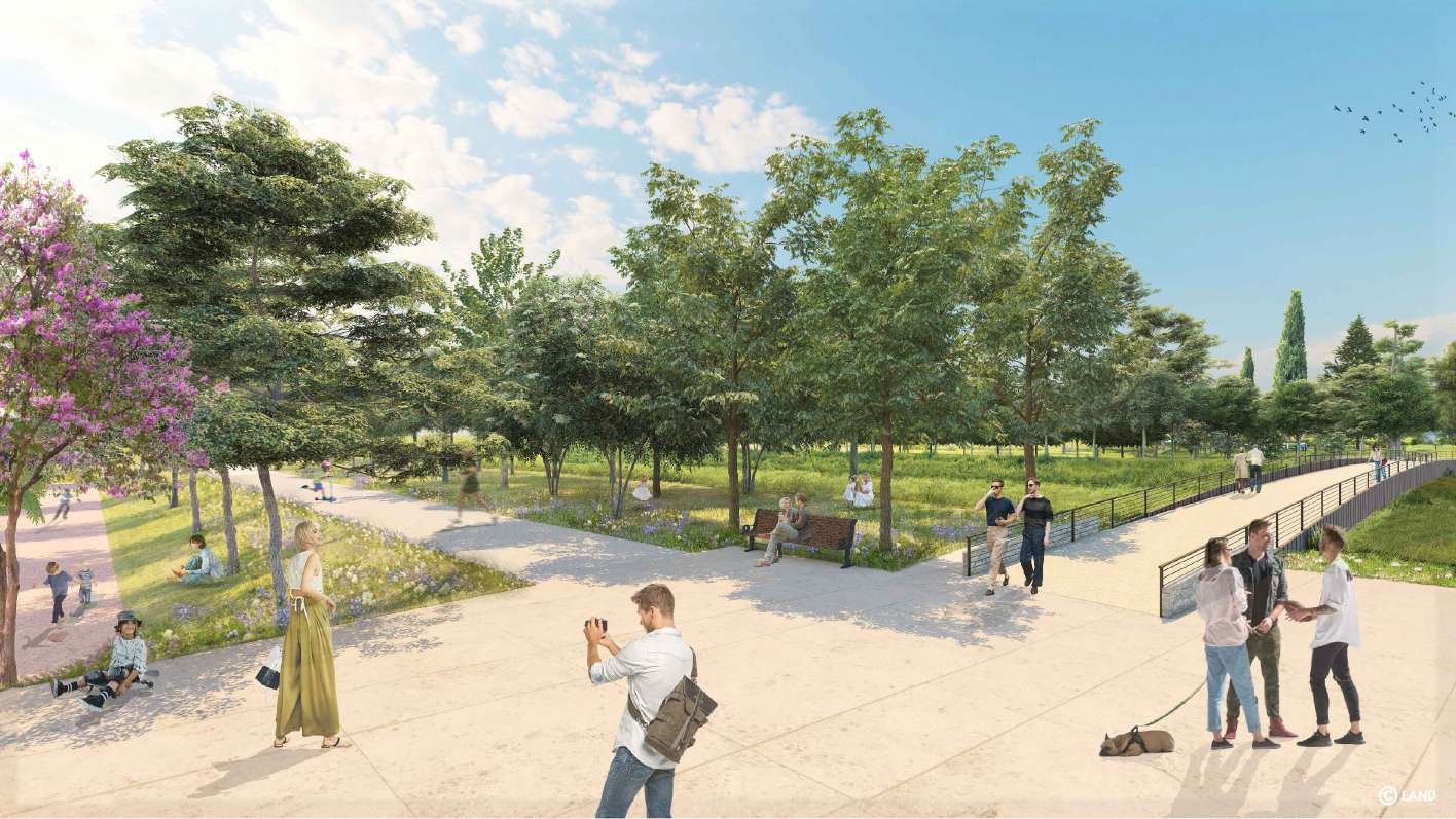 immagine fatta con IA del parco 2 giugno di Bari