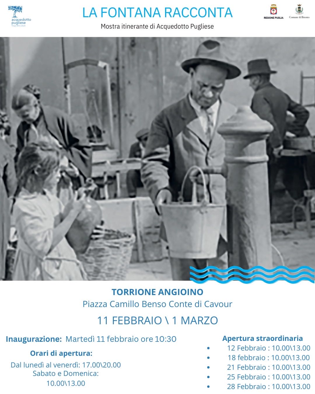 Locandina della mostra "La fontana racconta" a Bitonto