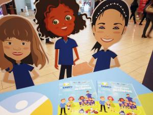 Le simpatiche sagome di "In campo a tavola e nella vita" che accolgono i ragazzi